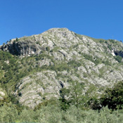 The mountains above Griante, including Nava
